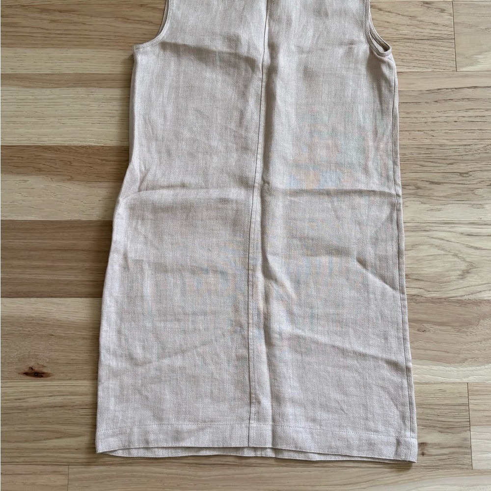 Theory Sleeveless Tan Shift Dress Linen Blend Size 0 - Picture 12 of 14